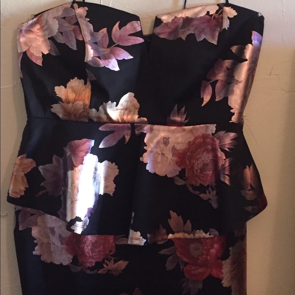 Metallic Peplum Dress with Straps
